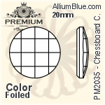PREMIUM Chessboard Circle Flat Back (PM2035) 25mm - Clear Crystal With Foiling