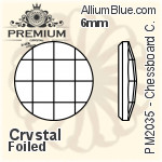 PREMIUM Chessboard Circle Flat Back (PM2035) 30mm - Clear Crystal With Foiling