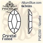 PREMIUM Navette Flat Back (PM2200) 5x2.5mm - Clear Crystal With Foiling