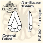 プレミアム Pear-shaped Flat Back (PM2300) 8x4.8mm - クリスタル 裏面フォイル