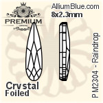 PREMIUM Raindrop Flat Back (PM2304) 6x1.7mm - Clear Crystal With Foiling
