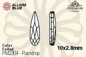 PREMIUM CRYSTAL Raindrop Flat Back 10x2.8mm Peridot F