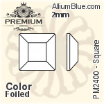 PREMIUM Square Flat Back (PM2400) 4mm - Color With Foiling