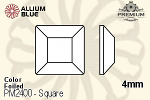 PREMIUM Square Flat Back (PM2400) 4mm - Color With Foiling - Haga Click en la Imagen para Cerrar