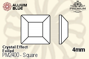 PREMIUM Square Flat Back (PM2400) 4mm - Crystal Effect With Foiling - Haga Click en la Imagen para Cerrar