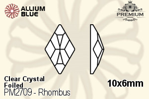 PREMIUM Rhombus Flat Back (PM2709) 10x6mm - Clear Crystal With Foiling - Haga Click en la Imagen para Cerrar