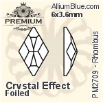 PREMIUM Rhombus Flat Back (PM2709) 10x6mm - Clear Crystal With Foiling