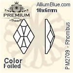 PREMIUM Rhombus Flat Back (PM2709) 10x6mm - Crystal Effect With Foiling