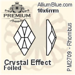 PREMIUM Rhombus Flat Back (PM2709) 6x3.6mm - Color With Foiling