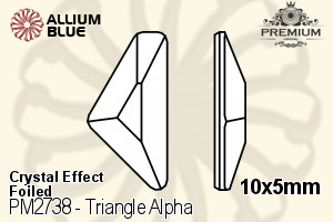 プレミアム Triangle Alpha Flat Back (PM2738) 10x5mm - クリスタル エフェクト 裏面フォイル
