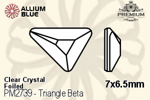 PREMIUM Triangle Beta Flat Back (PM2739) 7x6.5mm - Clear Crystal With Foiling - Click Image to Close