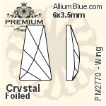 PREMIUM Wing Flat Back (PM2770) 6x3.5mm - Color With Foiling