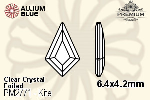 プレミアム Kite Flat Back (PM2771) 6.4x4.2mm - クリスタル 裏面フォイル