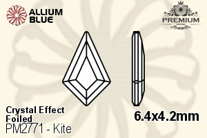 PREMIUM Kite Flat Back (PM2771) 6.4x4.2mm - Crystal Effect With Foiling - Click Image to Close