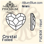PREMIUM Heart Flat Back (PM2808) 6mm - Crystal Effect With Foiling