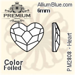 PREMIUM Heart Flat Back (PM2808) 6mm - Clear Crystal With Foiling