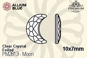 PREMIUM Moon Flat Back (PM2813) 10x7mm - Clear Crystal With Foiling