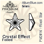 PREMIUM Rivoli Star Flat Back (PM2816) 5mm - Color With Foiling