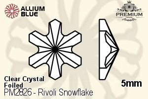 PREMIUM Rivoli Snowflake Flat Back (PM2826) 5mm - Clear Crystal With Foiling - Haga Click en la Imagen para Cerrar