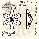 PREMIUM Rivoli Snowflake Flat Back (PM2826) 5mm - Crystal Effect With Foiling