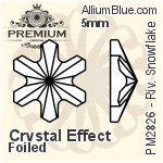 プレミアム リボリ Snowflake Flat Back (PM2826) 5mm - クリスタル エフェクト 裏面フォイル