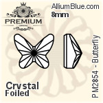 PREMIUM Butterfly Flat Back (PM2854) 12mm - Clear Crystal With Foiling