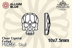 PREMIUM Skull Flat Back (PM2856) 10x7.5mm - Clear Crystal With Foiling - 關閉視窗 >> 可點擊圖片