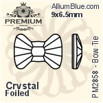PREMIUM Bow Tie Flat Back (PM2858) 6x4.5mm - Clear Crystal With Foiling