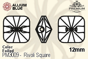 PREMIUM Rivoli Square Sew-on Stone (PM3009) 12mm - Color With Foiling - Haga Click en la Imagen para Cerrar