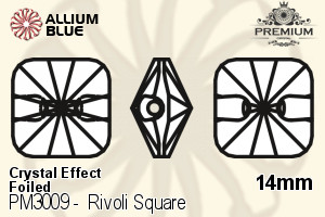プレミアム リボリ Square ソーオンストーン (PM3009) 14mm - クリスタル エフェクト 裏面フォイル