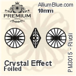 PREMIUM Rivoli Sew-on Stone (PM3015) 14mm - Clear Crystal With Foiling