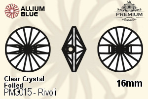 PREMIUM Rivoli Sew-on Stone (PM3015) 16mm - Clear Crystal With Foiling - Click Image to Close