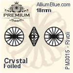 PREMIUM Rivoli Sew-on Stone (PM3015) 14mm - Crystal Effect With Foiling