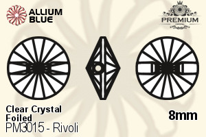 PREMIUM Rivoli Sew-on Stone (PM3015) 8mm - Clear Crystal With Foiling - Haga Click en la Imagen para Cerrar