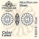 施華洛世奇 圓形 鈕扣 (3015) 12mm - 顏色 白金水銀底