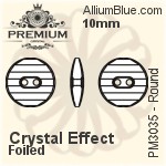 PREMIUM Round Sew-on Stone (PM3035) 10mm - Color With Foiling