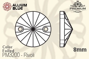 PREMIUM CRYSTAL Rivoli Sew-on Stone 8mm Aqua F