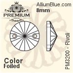 PREMIUM Rivoli Sew-on Stone (PM3200) 8mm - Clear Crystal With Foiling