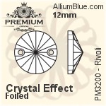 PREMIUM Rivoli Sew-on Stone (PM3200) 12mm - Clear Crystal With Foiling