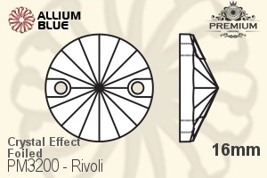 PREMIUM CRYSTAL Rivoli Sew-on Stone 16mm Crystal Blue Shade F