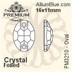 PREMIUM Oval Sew-on Stone (PM3210) 10x7mm - Crystal Effect With Foiling