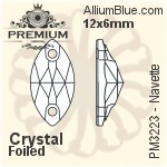 PREMIUM Navette Sew-on Stone (PM3223) 12x6mm - Color With Foiling