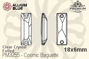 PREMIUM Cosmic Baguette Sew-on Stone (PM3255) 18x6mm - Clear Crystal With Foiling - Haga Click en la Imagen para Cerrar