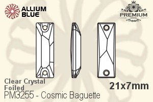 プレミアム Cosmic Baguette ソーオンストーン (PM3255) 21x7mm - クリスタル 裏面フォイル - ウインドウを閉じる