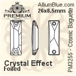 PREMIUM Cosmic Baguette Sew-on Stone (PM3255) 21x7mm - Clear Crystal With Foiling