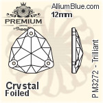 PREMIUM Trilliant Sew-on Stone (PM3272) 22mm - Crystal Effect With Foiling