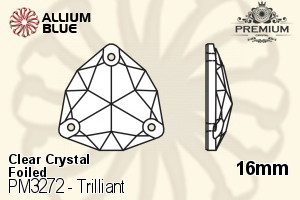 PREMIUM Trilliant Sew-on Stone (PM3272) 16mm - Clear Crystal With Foiling - 關閉視窗 >> 可點擊圖片