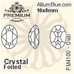 PREMIUM Oval Fancy Stone (PM4100) 18x13mm - Clear Crystal With Foiling