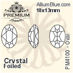 PREMIUM Oval Fancy Stone (PM4100) 18x13mm - Crystal Effect With Foiling