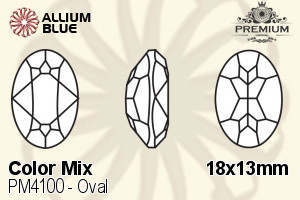 PREMIUM Oval Fancy Stone (PM4100) 18x13mm - Color Mix - Haga Click en la Imagen para Cerrar